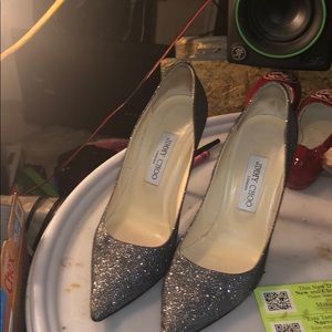 Jimmy Choo Gradient Glittered Pointed Toe Pumps